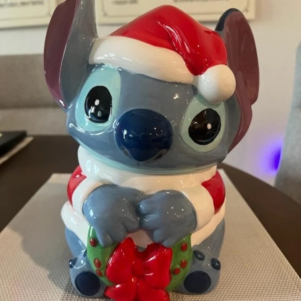 Disney Stitch Christmas Cookie Jar